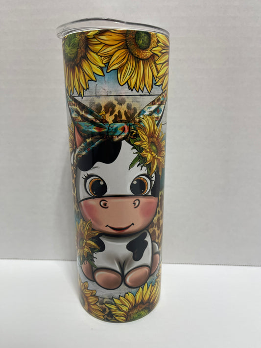 20oz baby cow w/sunflowers