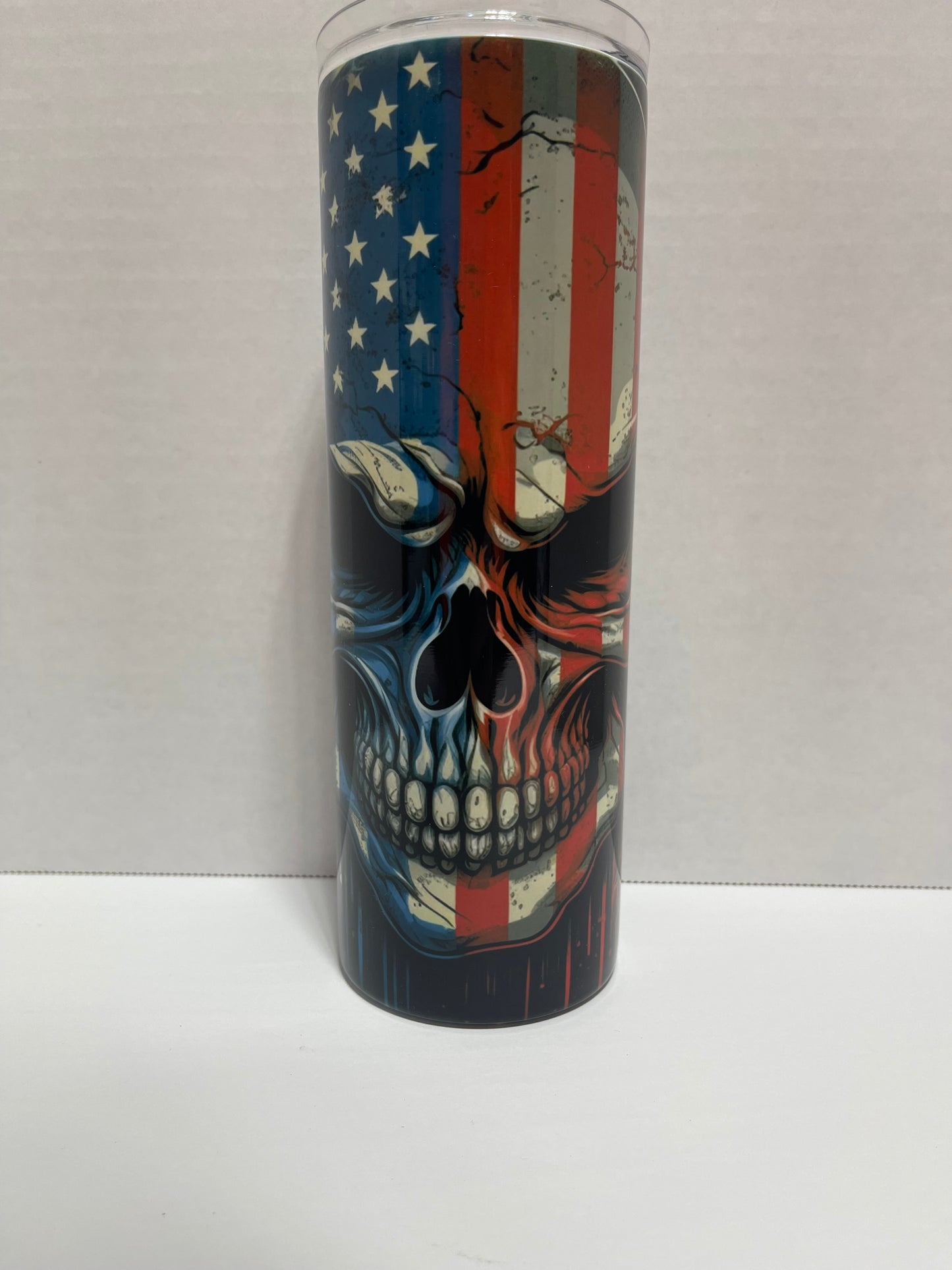 20 oz flag skull